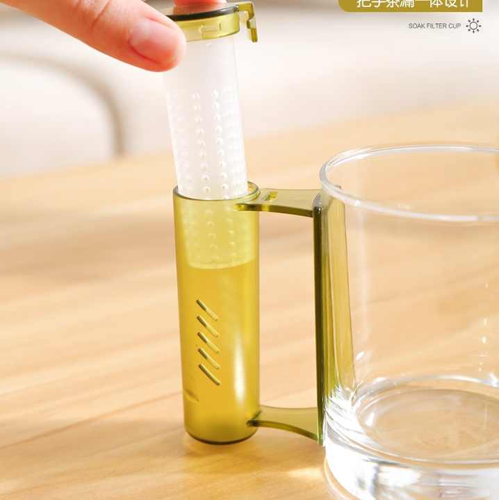 Glass Tea Cup With Infuser Basket For Loose Leaf Tea