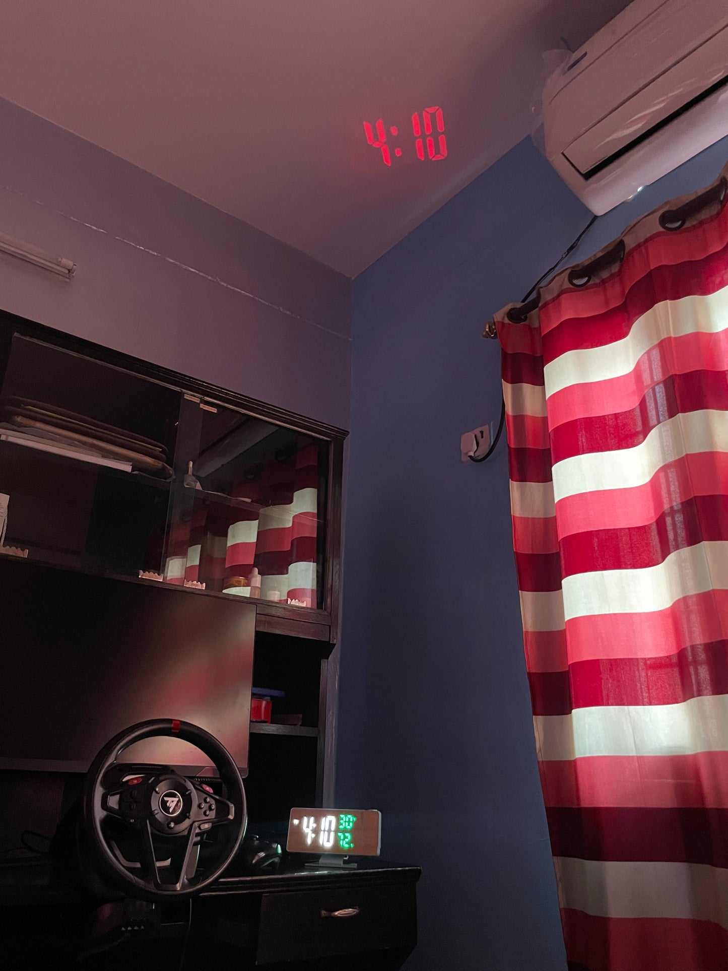 LED Bamboo Projection Alarm Clock