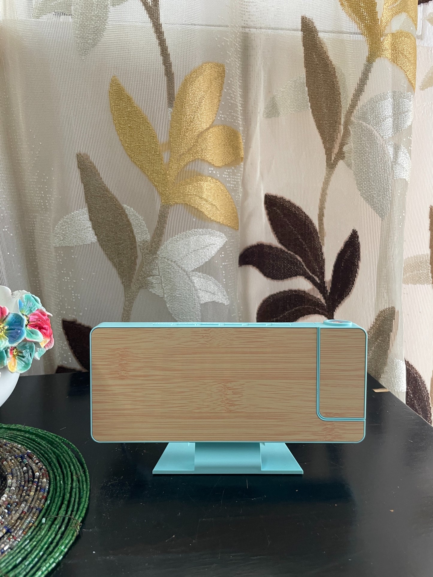 LED Bamboo Projection Alarm Clock