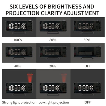 LED Bamboo Projection Alarm Clock