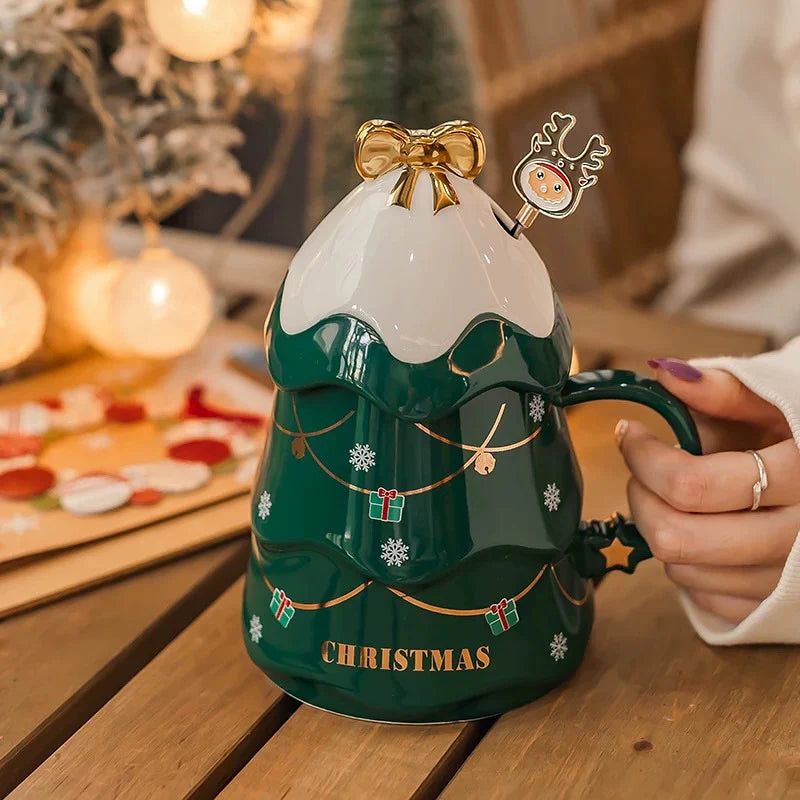 Christmas Tree Mug with Bow