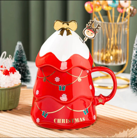 Christmas Tree Mug with Bow