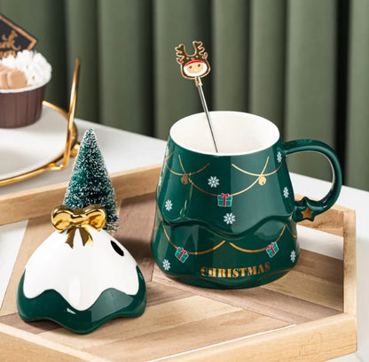 Christmas Tree Mug with Bow