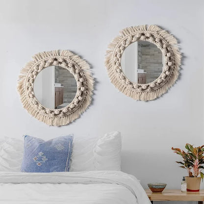 Round Cord Bohemian Style mirror